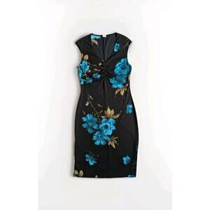 Vintage Le Chateau '90s Floral Midi Dress Dark Romance Whimsy Goth Fairy Holiday